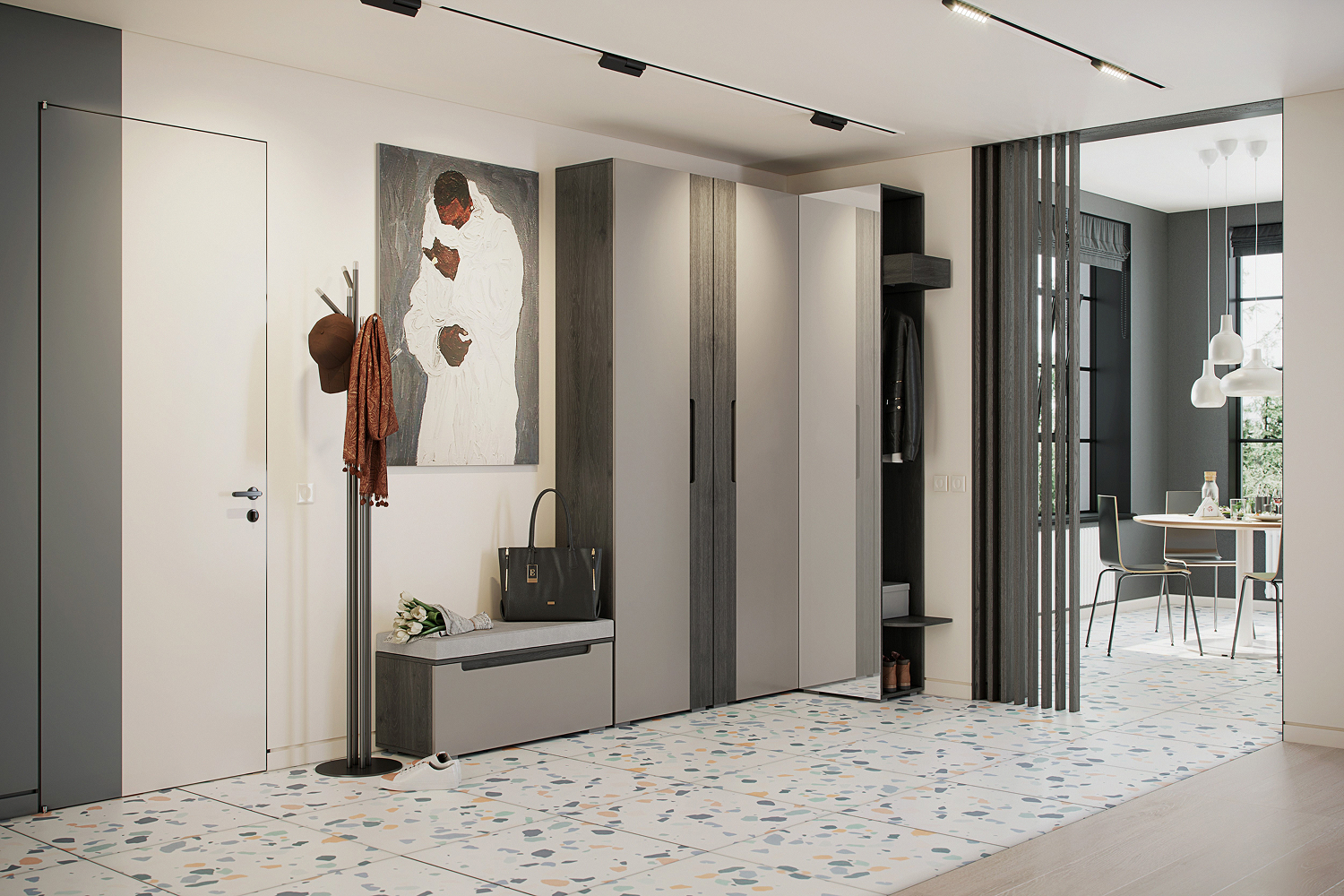 Стеллажи - изображение №4 "Стеллаж Анри с полками и зеркалом"  на www.Angstrem-mebel.ru