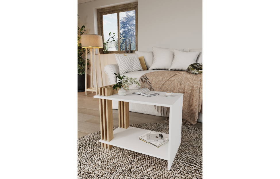 Журнальные столы - изображение №4 "Стол журнальный Троя / Белый+Швейцарский вяз"  на www.Angstrem-mebel.ru