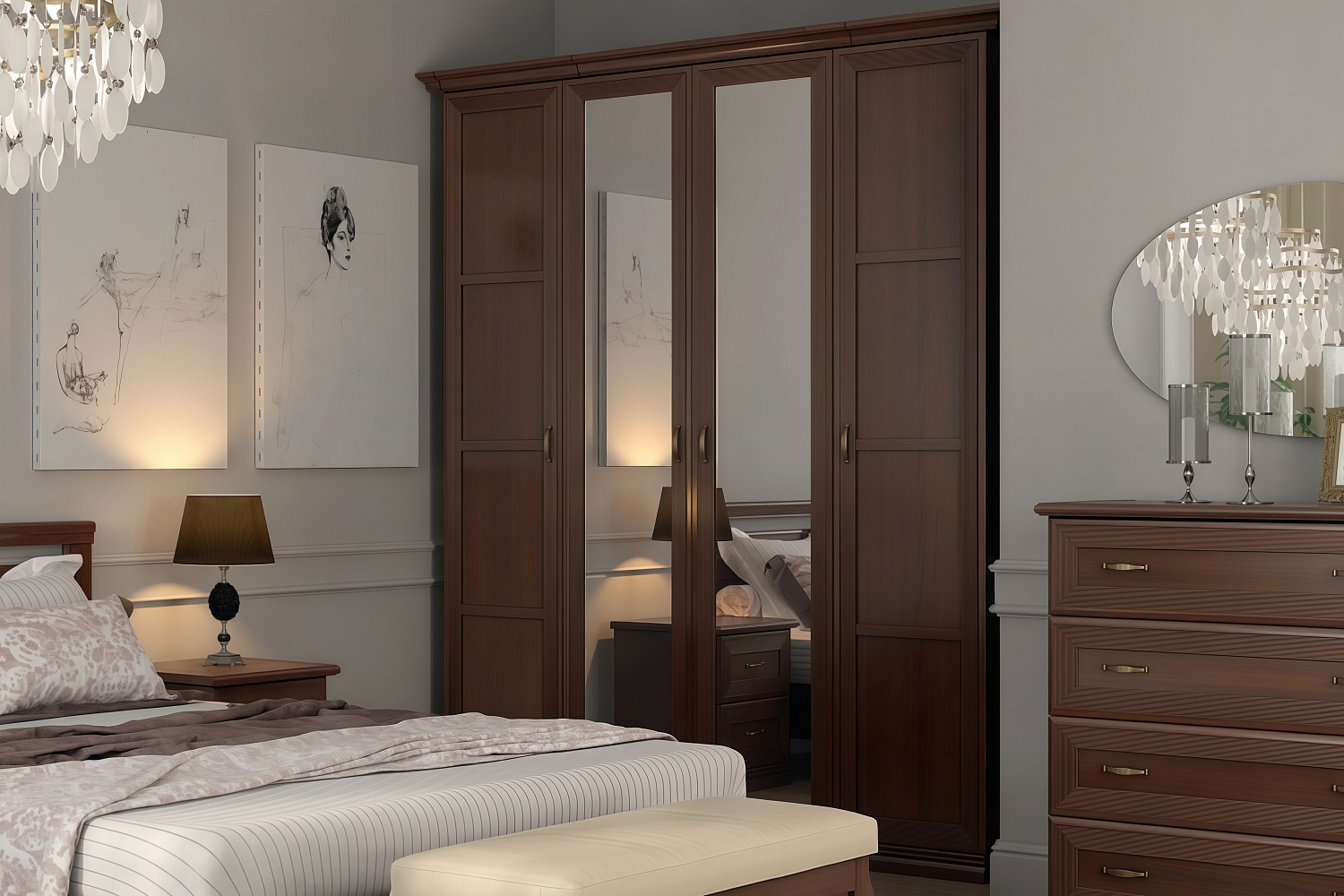 Распашные шкафы - изображение №4 "Шкаф Адажио для одежды"  на www.Angstrem-mebel.ru